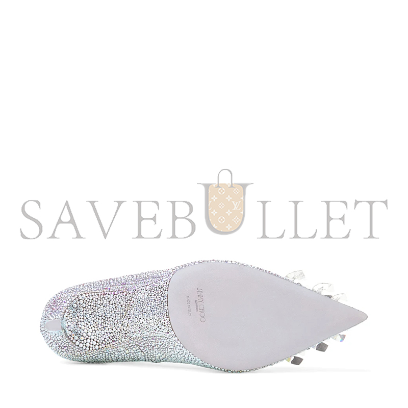 ji*y ch* crystal slipper 85 iridescent crystal pointed-toe pumps with He**ts crystalslipper85cqh